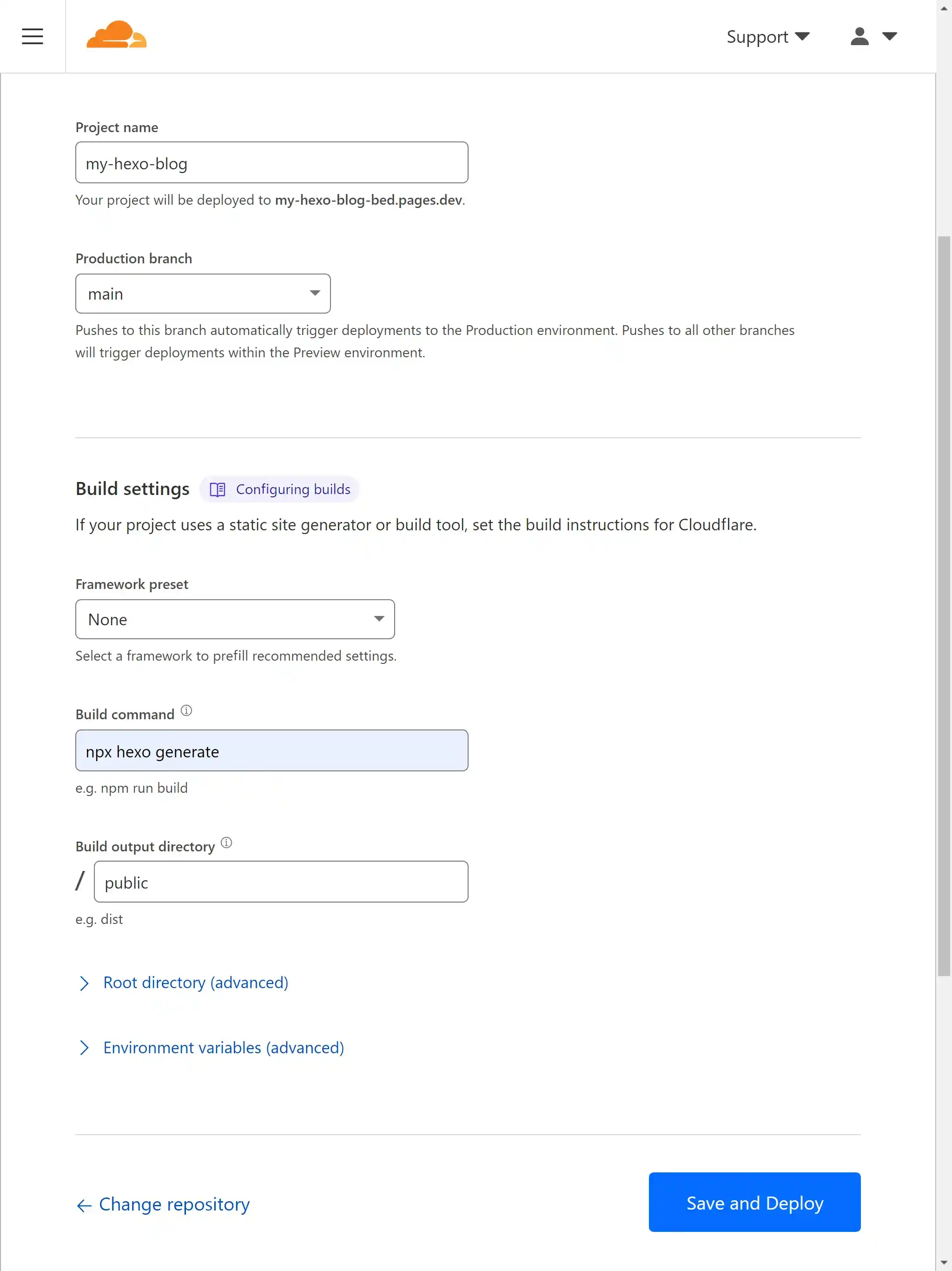 Cloudflare Pages でのデプロイ設定